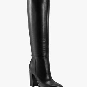 Marc Fisher Black Leather Knee High Boots- High Heels Size 7.5